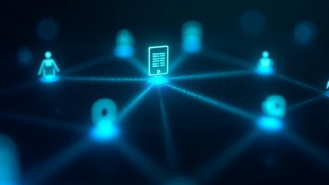 Interconnected software icons and business applications, depicting enterprise software integration.